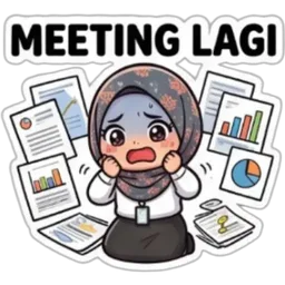 hijab, kerja, stress, meeting lagi, meeting