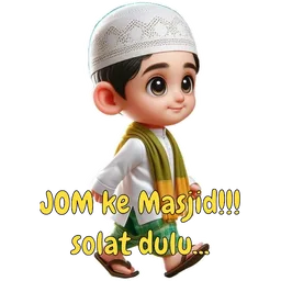 islam, solat, ajak, budak, kopiah, jom masjid