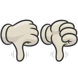 tolak, tak setuju, thumbs down, teruk