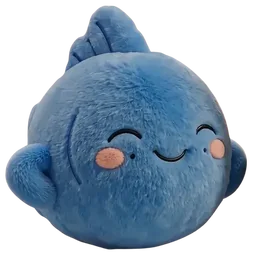 comel, biru, senyum, ikan, patung