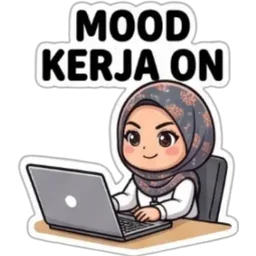 hijab, kerja, laptop, mood kerja, rajin
