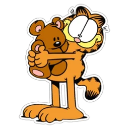 comel, sayang, peluk, garfield, teddy bear