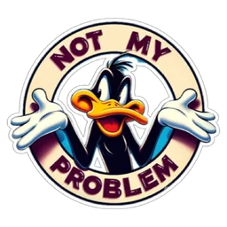 bukan urusan saya, not my problem, daffy duck, shrug, tak kisah, bukan masalah aku
