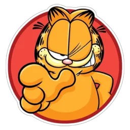 kucing, senyum, garfield, tunjuk, kenyit mata