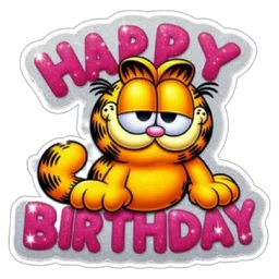 birthday, happy birthday, garfield, harijadi