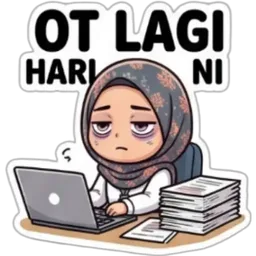 hijab, kerja, penat, ot lagi, overtime
