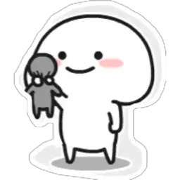 comel, kartun, senyum, boneka