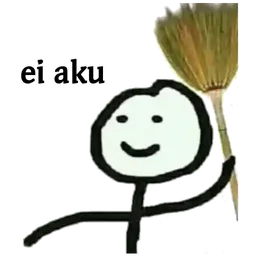 lawak, meme, stickman, ei aku, penyapu