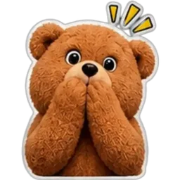 beruang, terkejut, shocked, teddy bear, tutup mulut