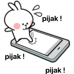 comel, marah, arnab, telefon, pijak