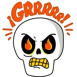 marah, api, geram, tengkorak, grrr