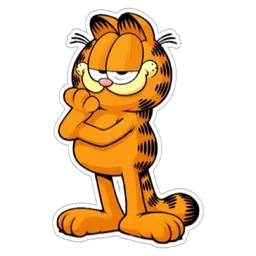 kucing, berfikir, hmm, garfield, thinking