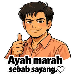 marah, thumbs up, sayang, ayah, keluarga