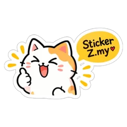 ok, kucing, comel, gembira, thumbs up