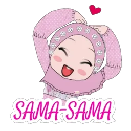 hijab, pink, sama-sama, gadis comel, welcome