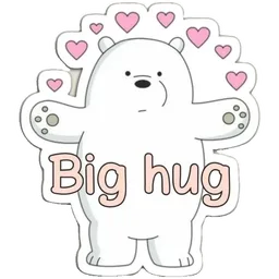 beruang, peluk, ice bear, hearts, big hug