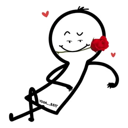 romantik, cinta, hati, stickman, bunga ros