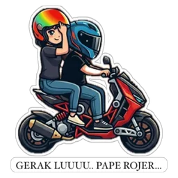 motor, jalan, gerak, pape rojer, bonceng