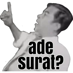 tanya, tunjuk jari, hitam putih, ade surat, surat