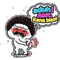 sakit, menangis, kelakar, aduh, bisul