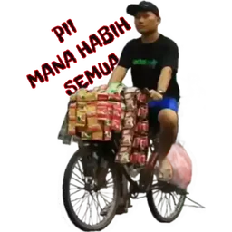 lawak, basikal, borong, mana habih, barang