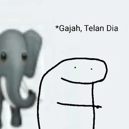 meme, sindir, lukisan, gajah, telan dia