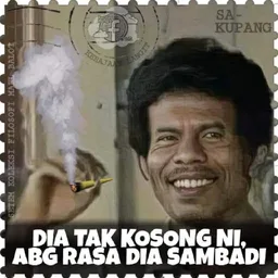 sindir, dia tak kosong, meme melayu, rokok, abang