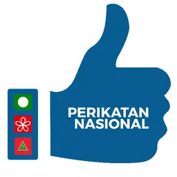 thumbs up, parti, politik, logo, perikatan nasional