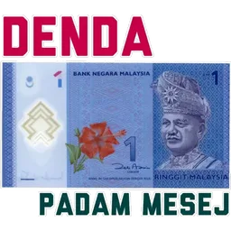 duit, denda, padam mesej, rm1, ringgit