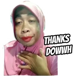 terima kasih, lawak, thanks, tudung merah jambu