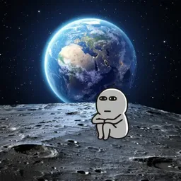bulan, termenung, sunyi, sendirian, bumi