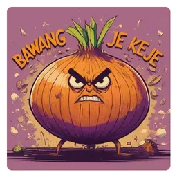 lawak, marah, sindir, bawang, je keje