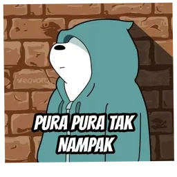beruang, tak nampak, hoodie, pura pura, buat tak tahu
