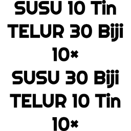 teks, susu, telur