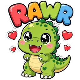 comel, hati, dinosaur, rawr, dino