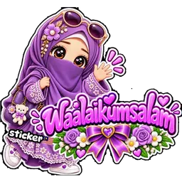 salam, comel, waalaikumsalam, hijab, ungu