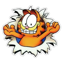 kucing, terkejut, senyum, garfield, excited