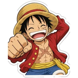 ketawa, anime, luffy, one piece, topi jerami